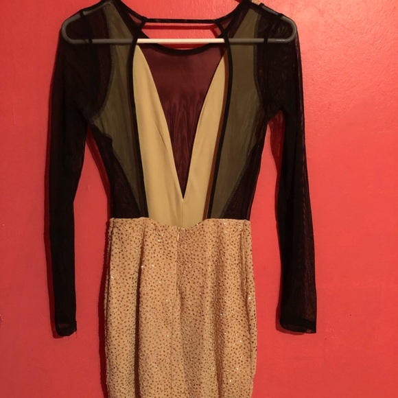 Sexy shimmer/mesh mini dress. - Picture 3 of 5